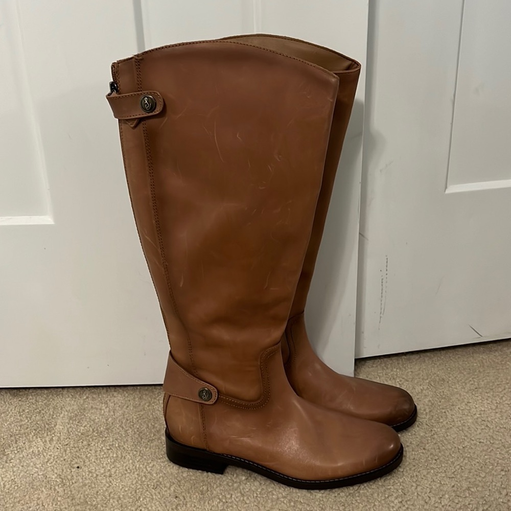 Sam Edelman Tall Distressed Tan Boots